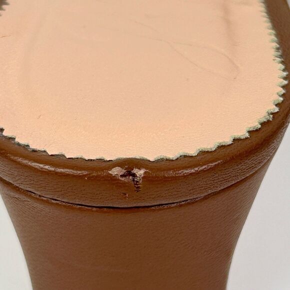 J.Crew Lina Kitten Heels Sandals Woven Raffia Fringe Natural Straw & Leather 9.5 - Picture 11 of 11